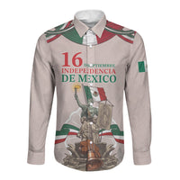 Personalized Mexico Dia De La Independencia Long Sleeve Button Shirt 16 De Septiembre Heritage Pride
