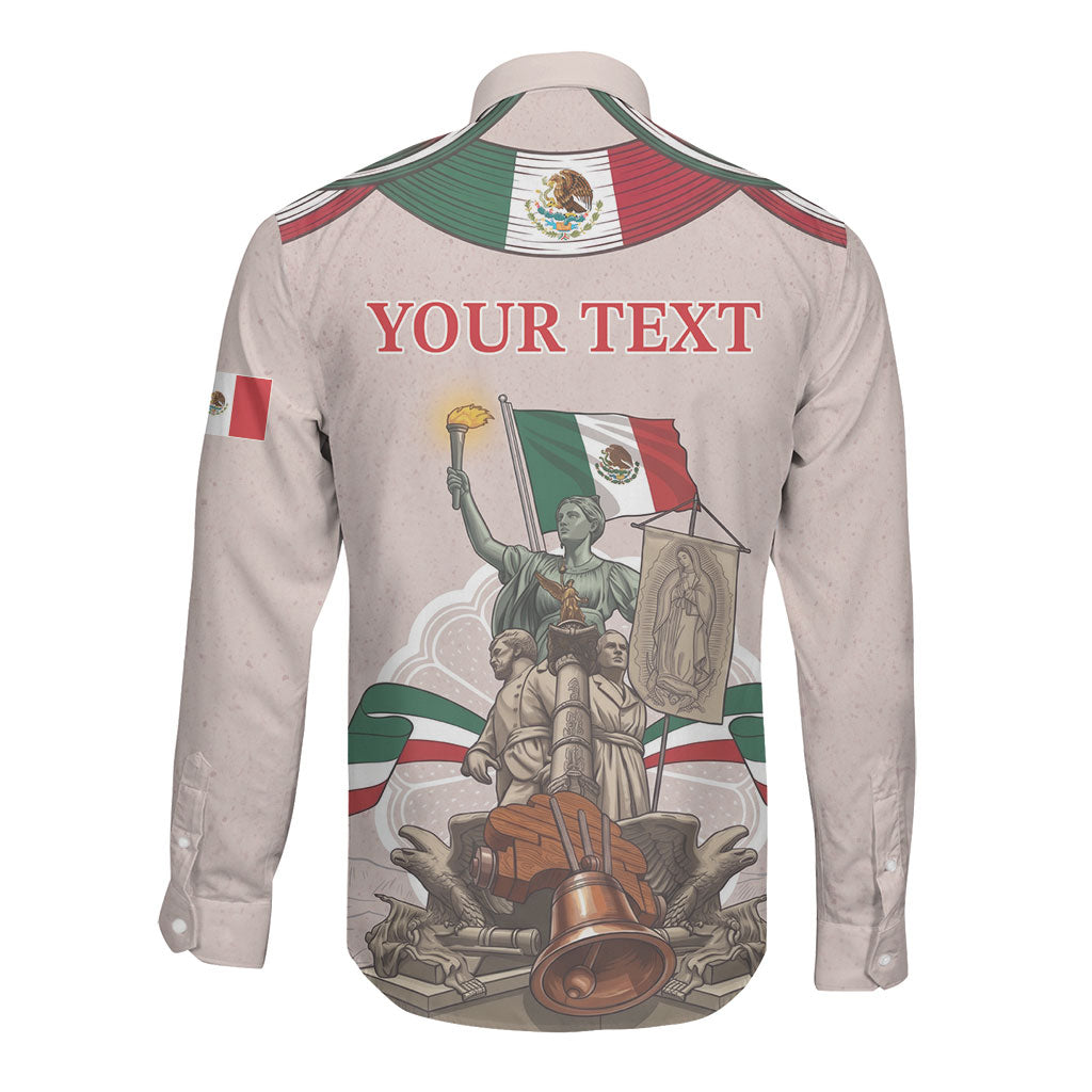 Personalized Mexico Dia De La Independencia Long Sleeve Button Shirt 16 De Septiembre Heritage Pride