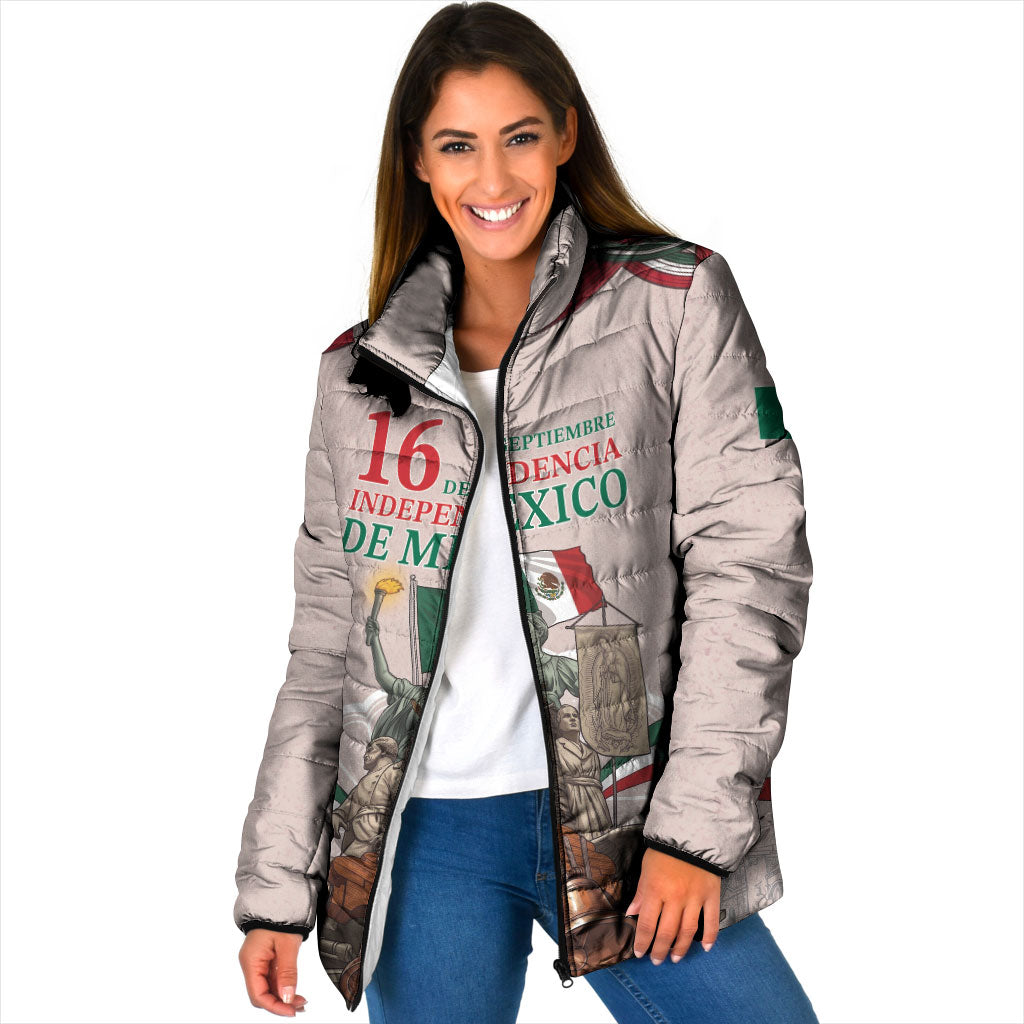 Personalized Mexico Dia De La Independencia Padded Jacket 16 De Septiembre Heritage Pride