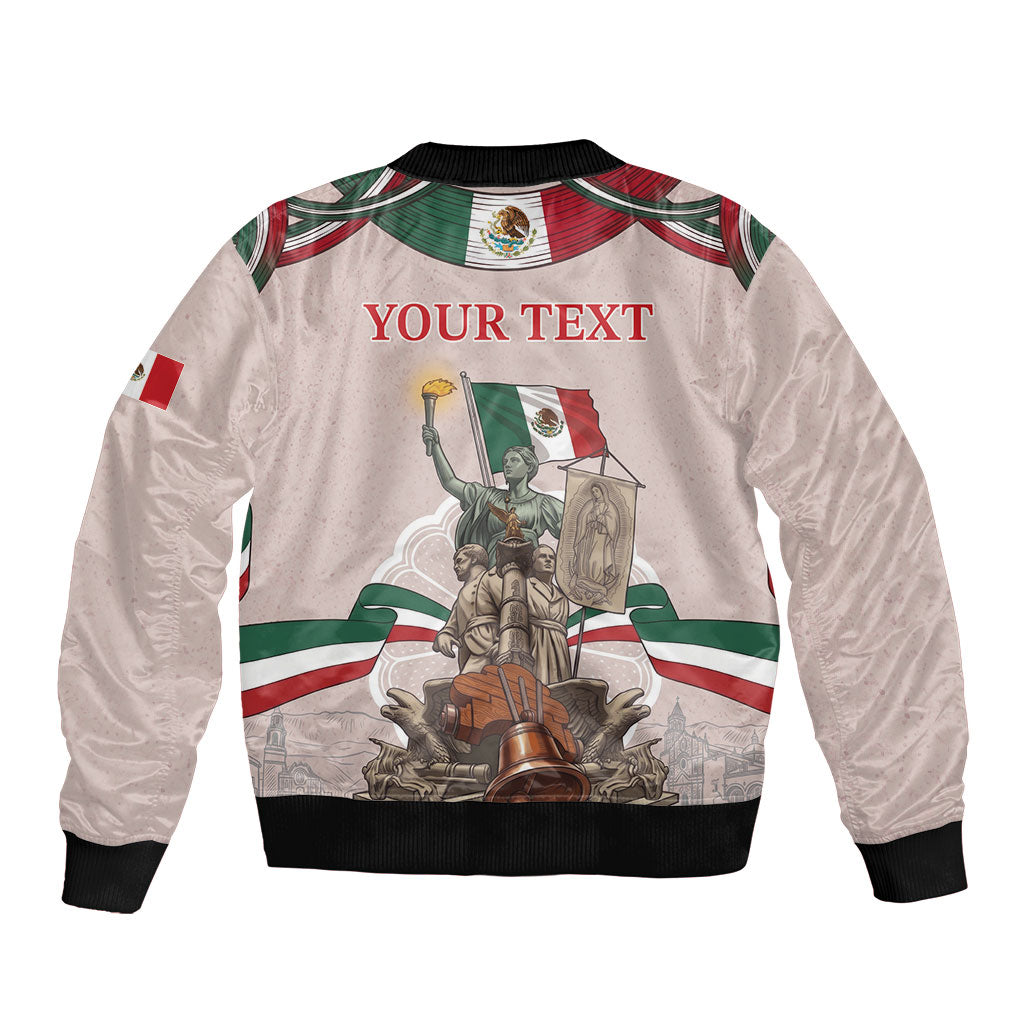 Personalized Mexico Dia De La Independencia Sleeve Zip Bomber Jacket 16 De Septiembre Heritage Pride