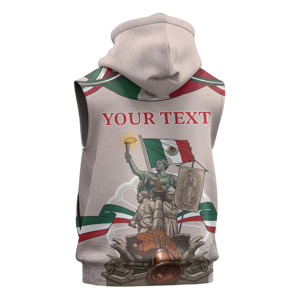 Personalized Mexico Dia De La Independencia Sleeveless Zip Hoodie 16 De Septiembre Heritage Pride