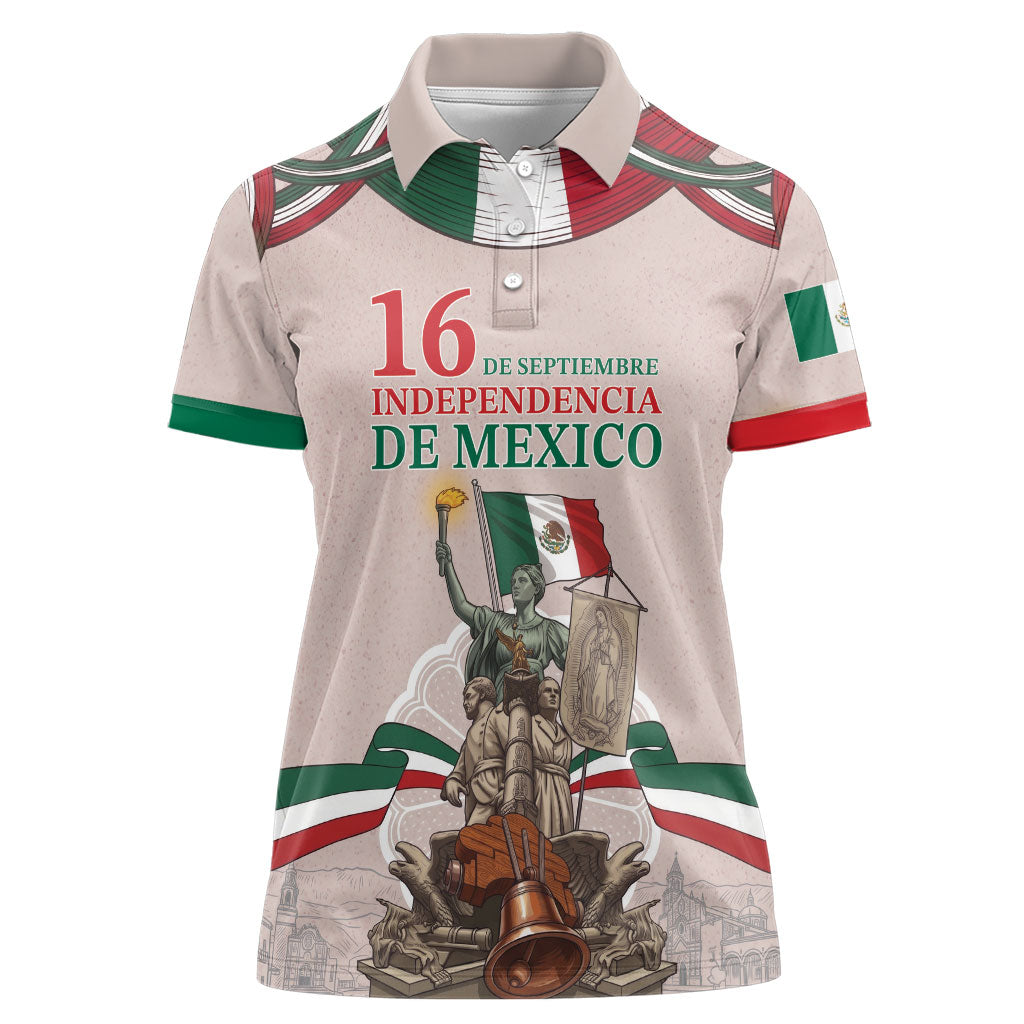 Personalized Mexico Dia De La Independencia Women Polo Shirt 16 De Septiembre Heritage Pride