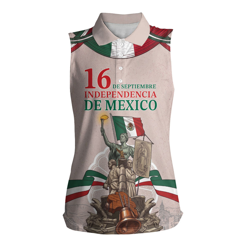 Personalized Mexico Dia De La Independencia Women Sleeveless Polo Shirt 16 De Septiembre Heritage Pride