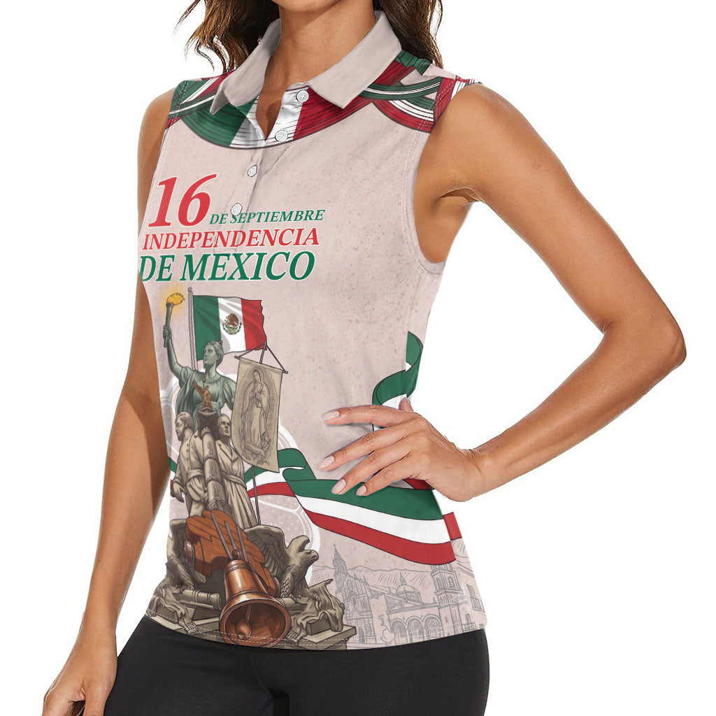 Personalized Mexico Dia De La Independencia Women Sleeveless Polo Shirt 16 De Septiembre Heritage Pride