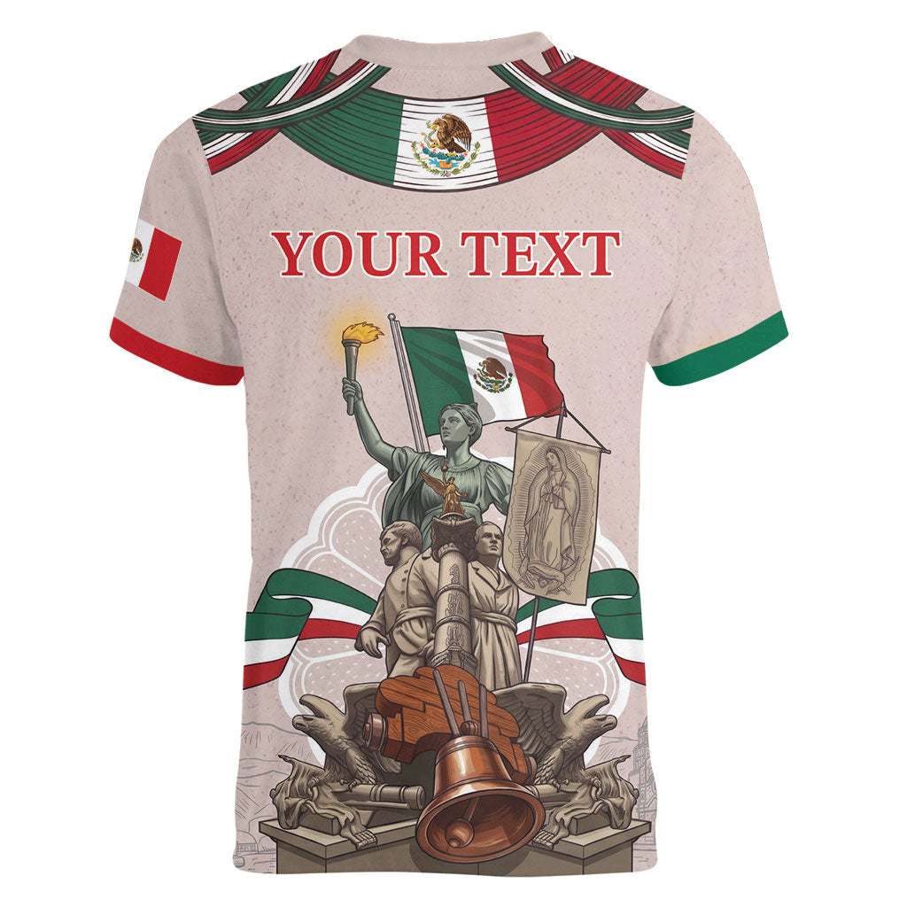 Personalized Mexico Dia De La Independencia Women V-Neck T-Shirt 16 De Septiembre Heritage Pride