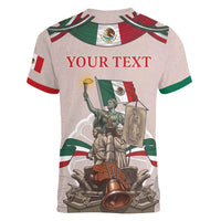 Personalized Mexico Dia De La Independencia Women V-Neck T-Shirt 16 De Septiembre Heritage Pride