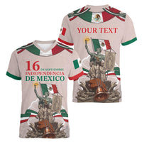 Personalized Mexico Dia De La Independencia Women V-Neck T-Shirt 16 De Septiembre Heritage Pride