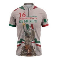 Personalized Mexico Dia De La Independencia Zipper Polo Shirt 16 De Septiembre Heritage Pride
