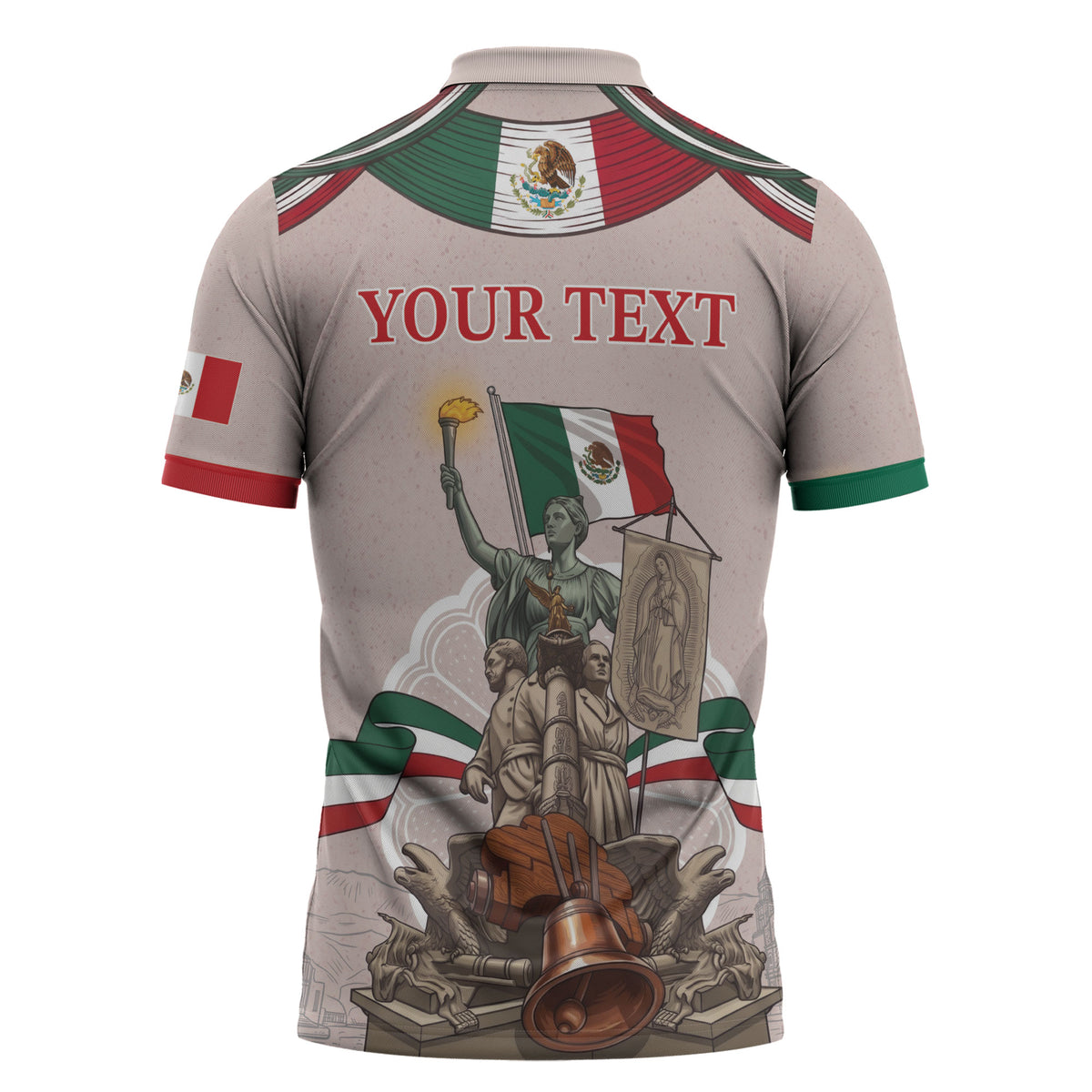 Personalized Mexico Dia De La Independencia Zipper Polo Shirt 16 De Septiembre Heritage Pride