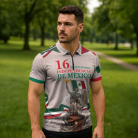 Personalized Mexico Dia De La Independencia Zipper Polo Shirt 16 De Septiembre Heritage Pride