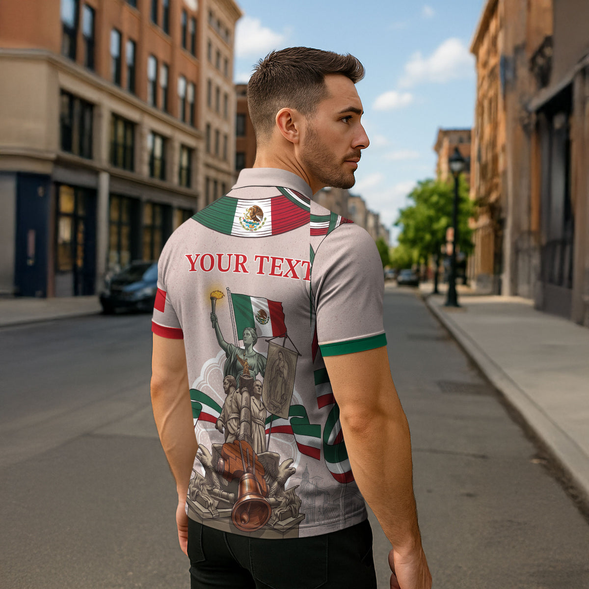 Personalized Mexico Dia De La Independencia Zipper Polo Shirt 16 De Septiembre Heritage Pride