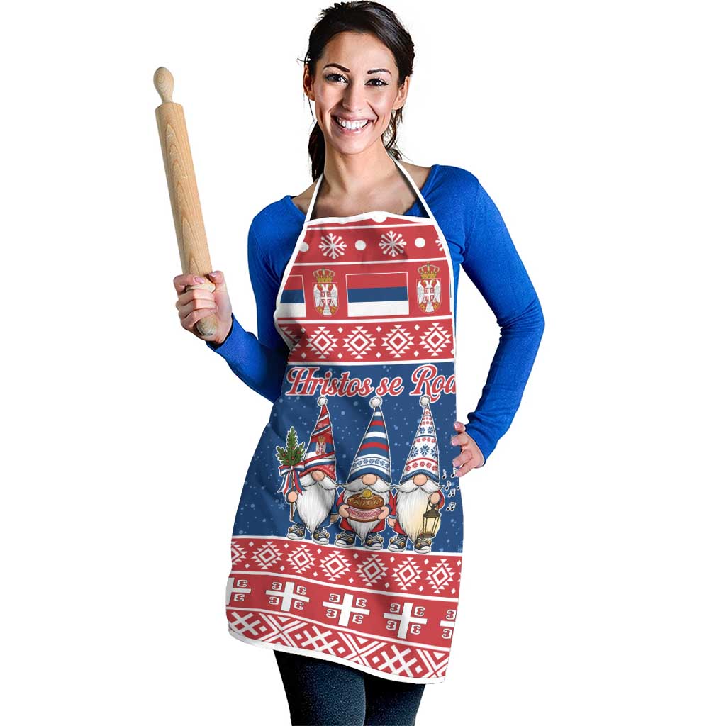 Serbia Christmas Apron Hristos Se Rodi Gnome - Wonder Print Shop