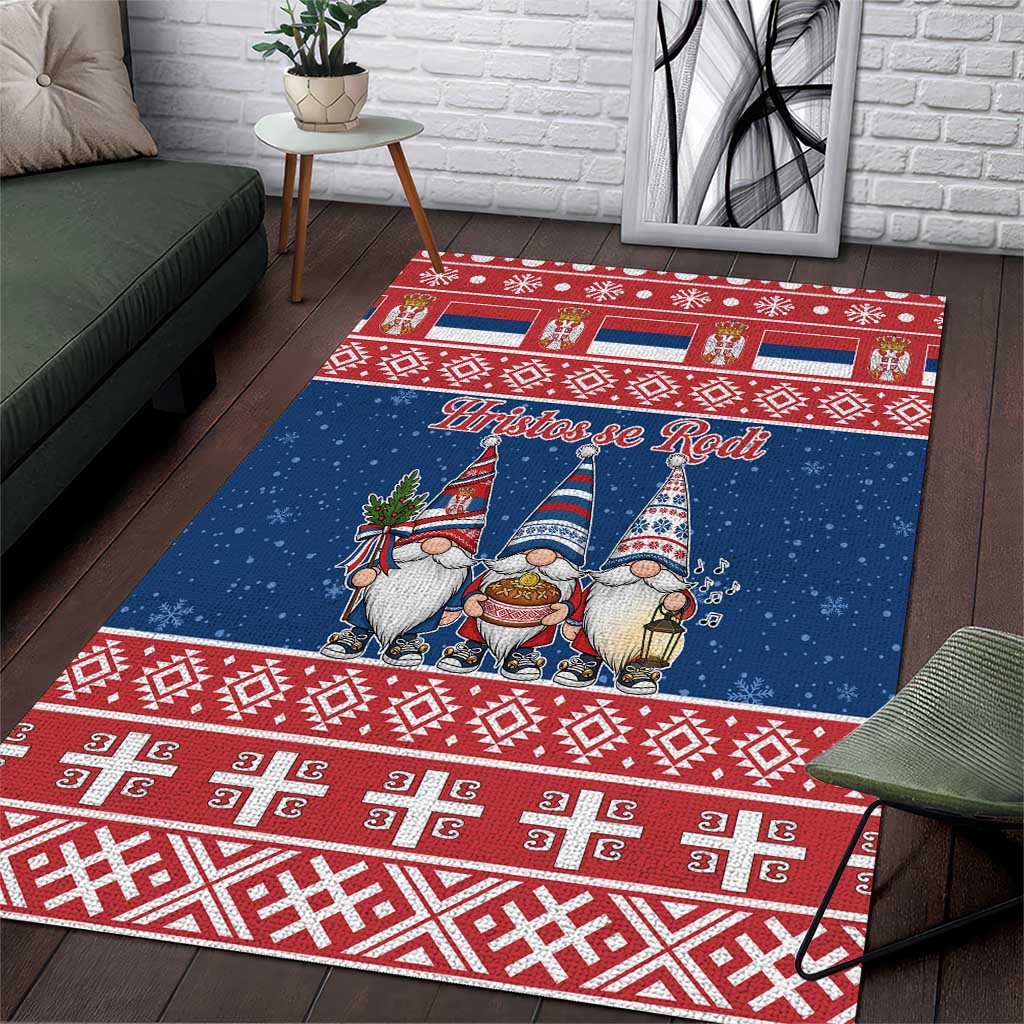 Serbia Christmas Area Rug Hristos Se Rodi Gnome - Wonder Print Shop