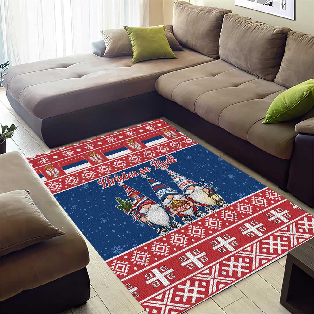 Serbia Christmas Area Rug Hristos Se Rodi Gnome - Wonder Print Shop