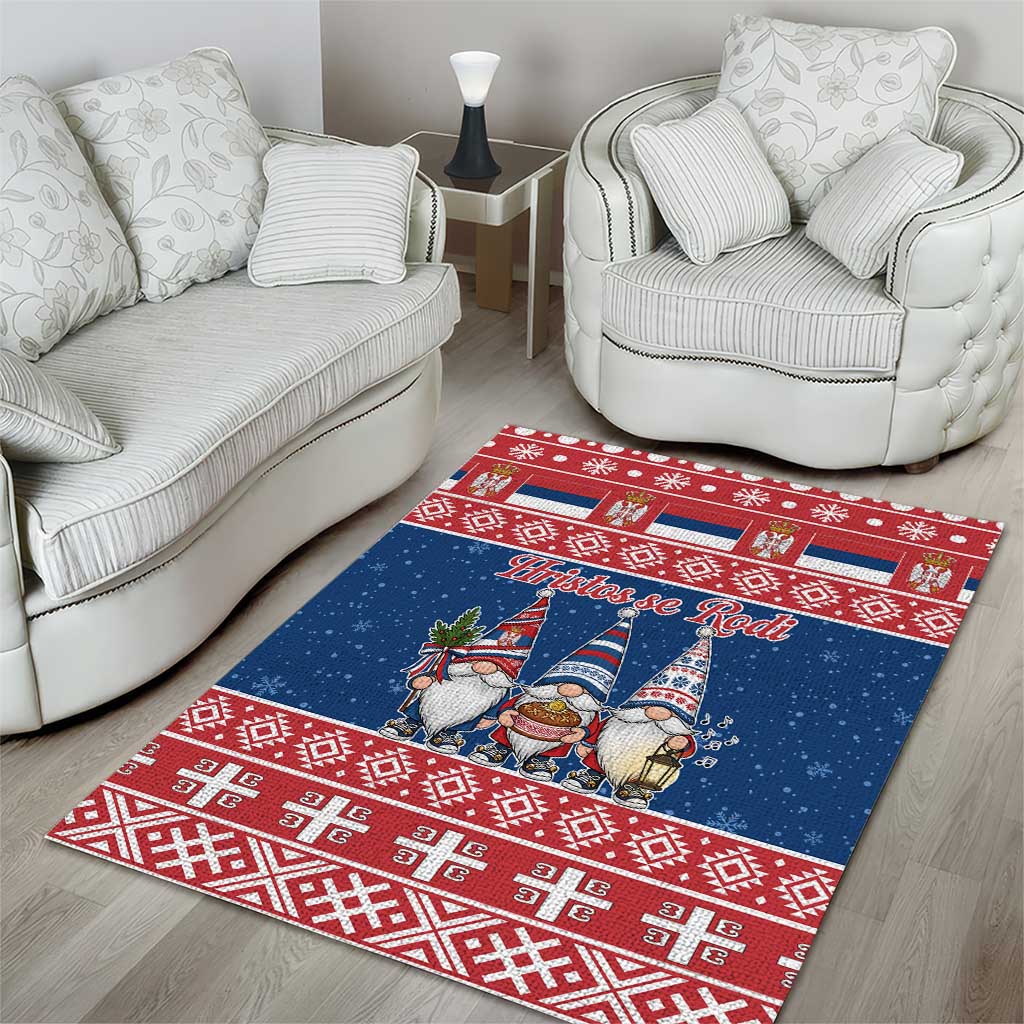 Serbia Christmas Area Rug Hristos Se Rodi Gnome - Wonder Print Shop