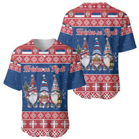 Serbia Christmas Baseball Jersey Hristos Se Rodi Gnome - Wonder Print Shop