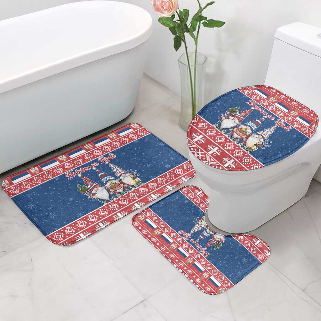 Serbia Christmas Bathroom Set Hristos Se Rodi Gnome - Wonder Print Shop