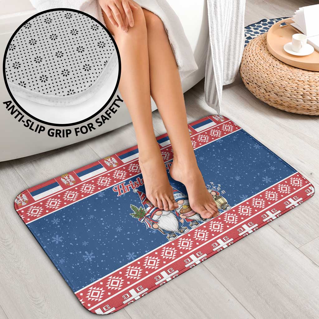 Serbia Christmas Bathroom Set Hristos Se Rodi Gnome - Wonder Print Shop