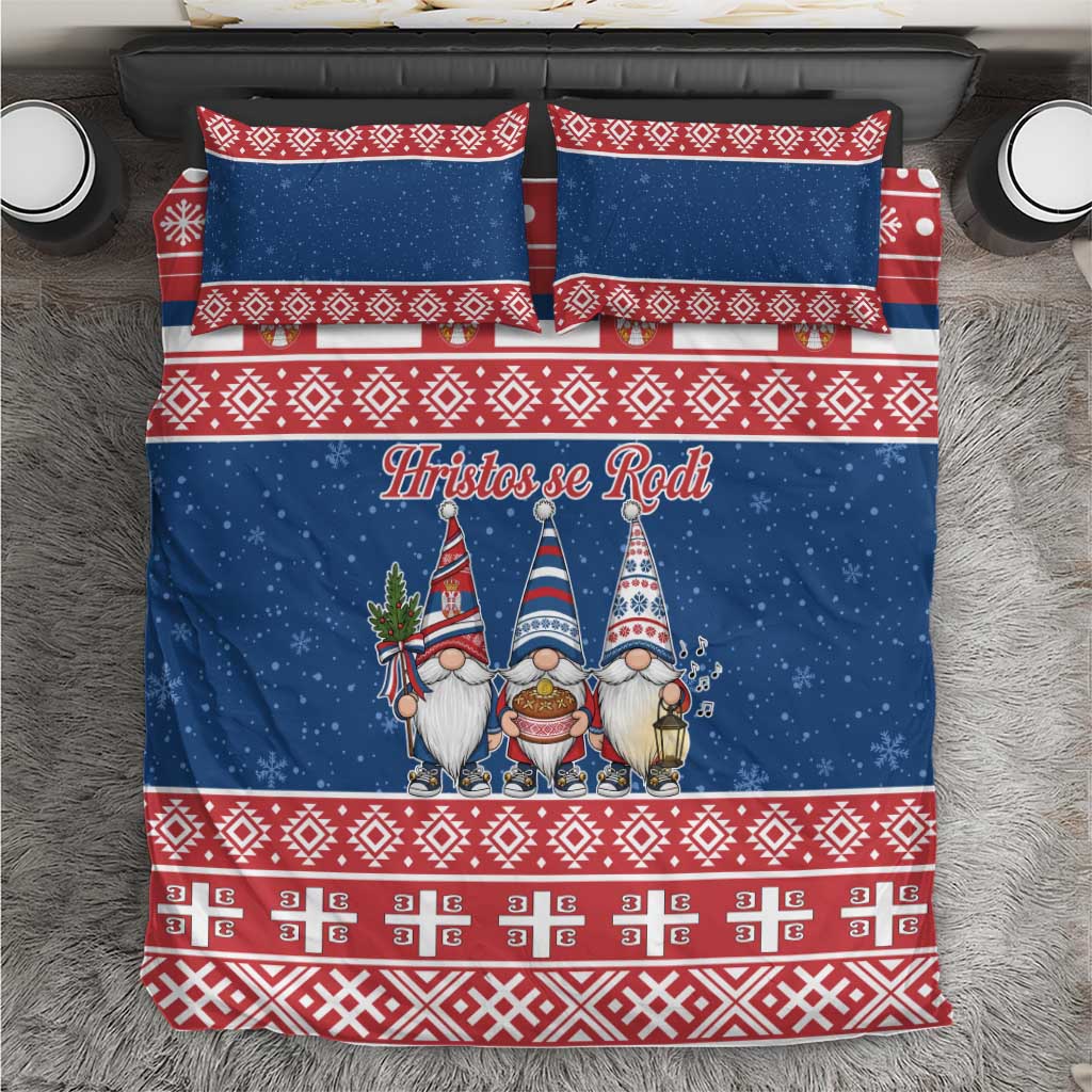 Serbia Christmas Bedding Set Hristos Se Rodi Gnome - Wonder Print Shop