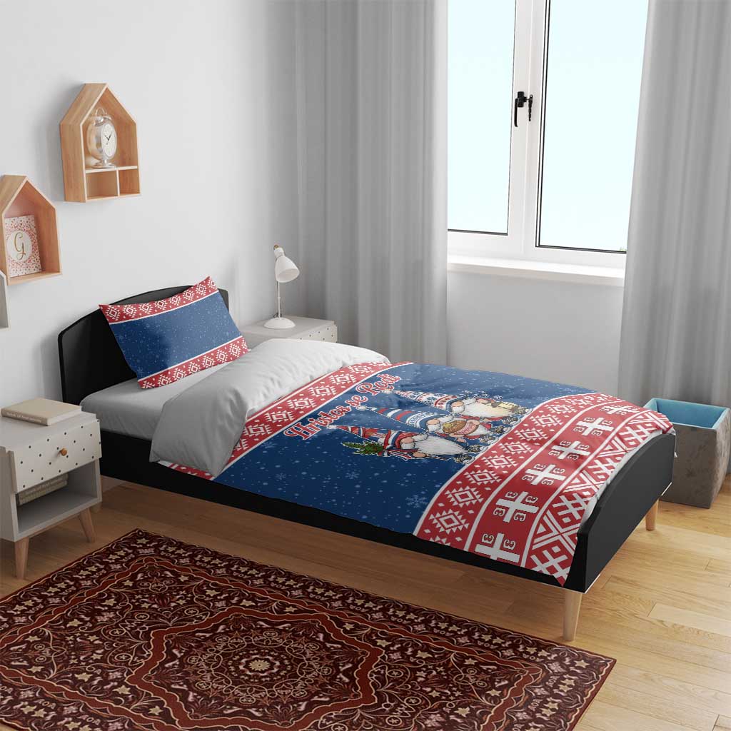 Serbia Christmas Bedding Set Hristos Se Rodi Gnome - Wonder Print Shop