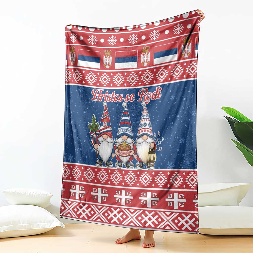 Serbia Christmas Blanket Hristos Se Rodi Gnome - Wonder Print Shop