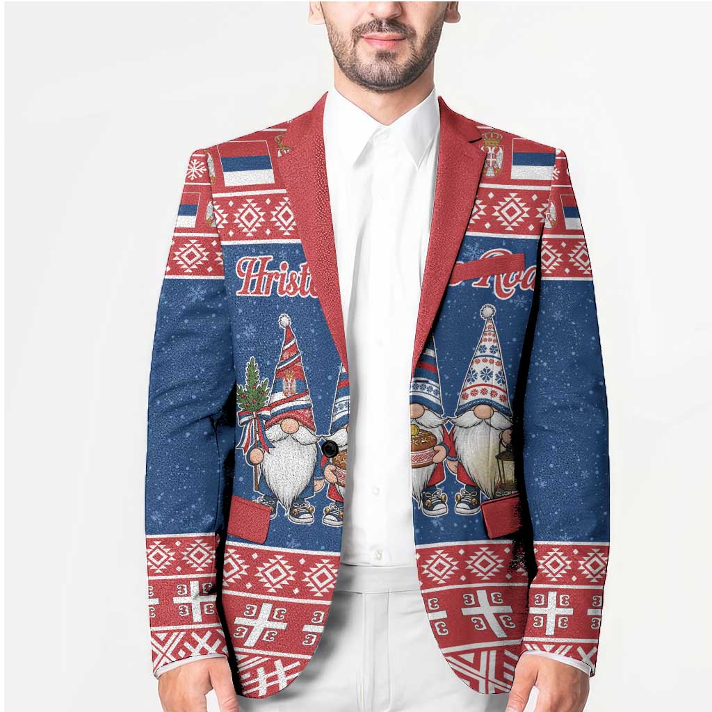 Serbia Christmas Blazer Hristos Se Rodi Gnome - Wonder Print Shop
