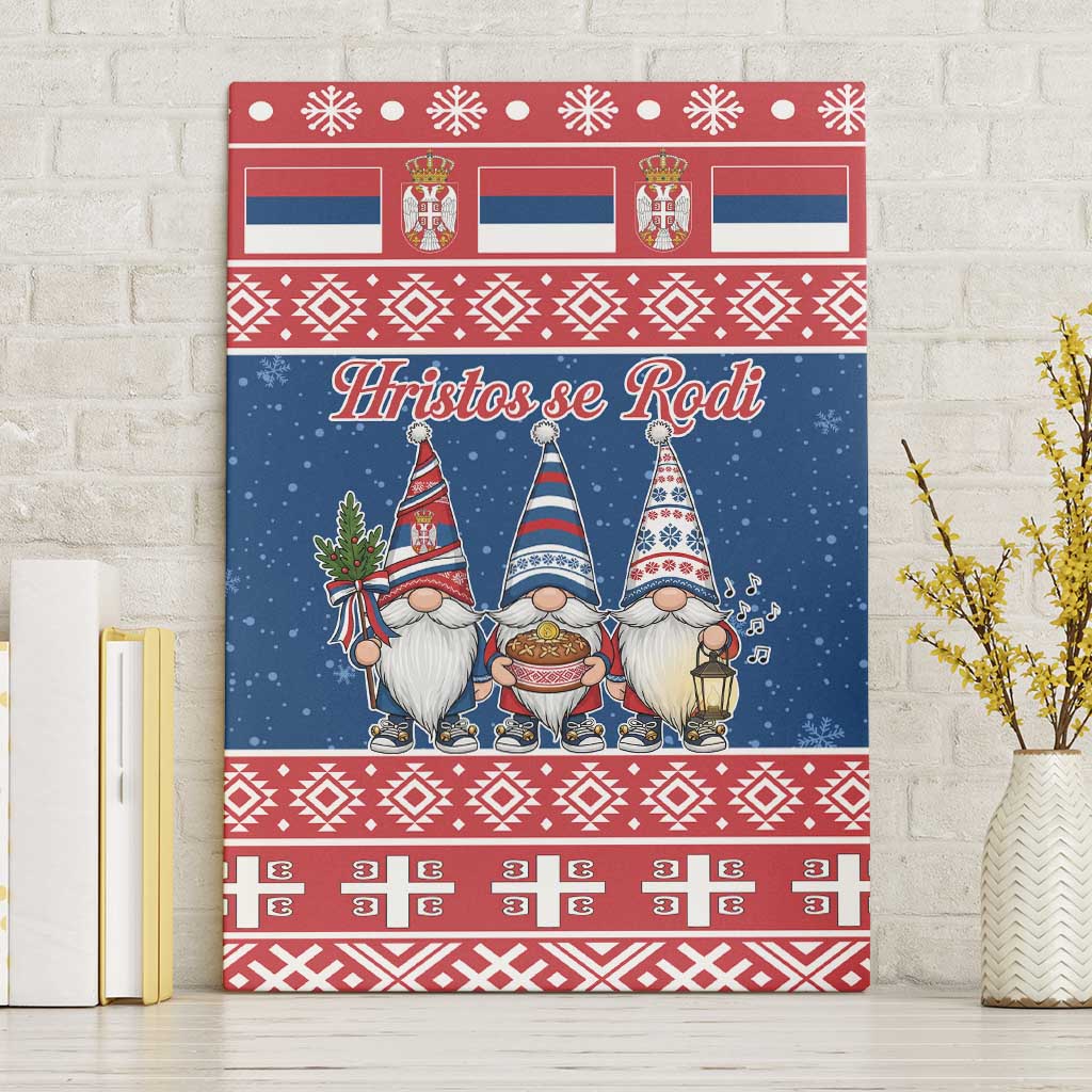 Serbia Christmas Canvas Wall Art Hristos Se Rodi Gnome - Wonder Print Shop