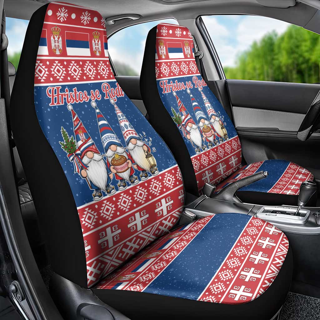 Serbia Christmas Car Seat Cover Hristos Se Rodi Gnome - Wonder Print Shop
