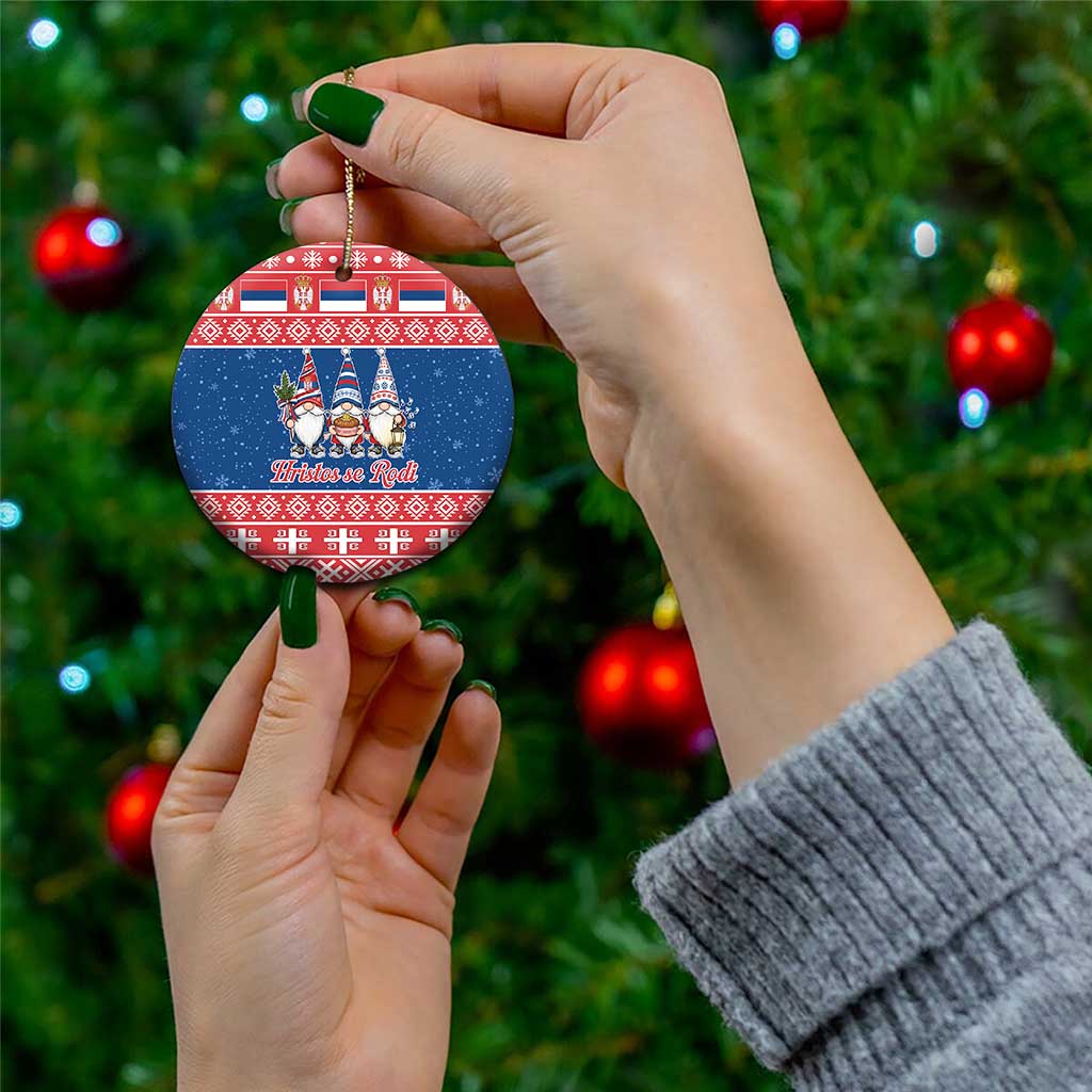 Serbia Christmas Ceramic Ornament Hristos Se Rodi Gnome - Wonder Print Shop
