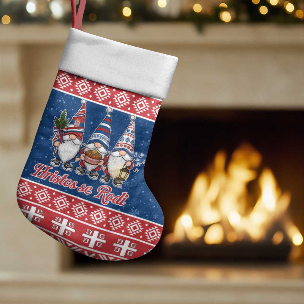 Serbia Christmas Christmas Stocking Hristos Se Rodi Gnome - Wonder Print Shop