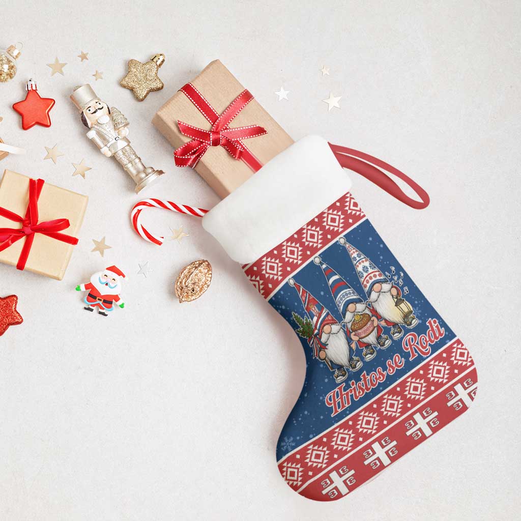 Serbia Christmas Christmas Stocking Hristos Se Rodi Gnome - Wonder Print Shop