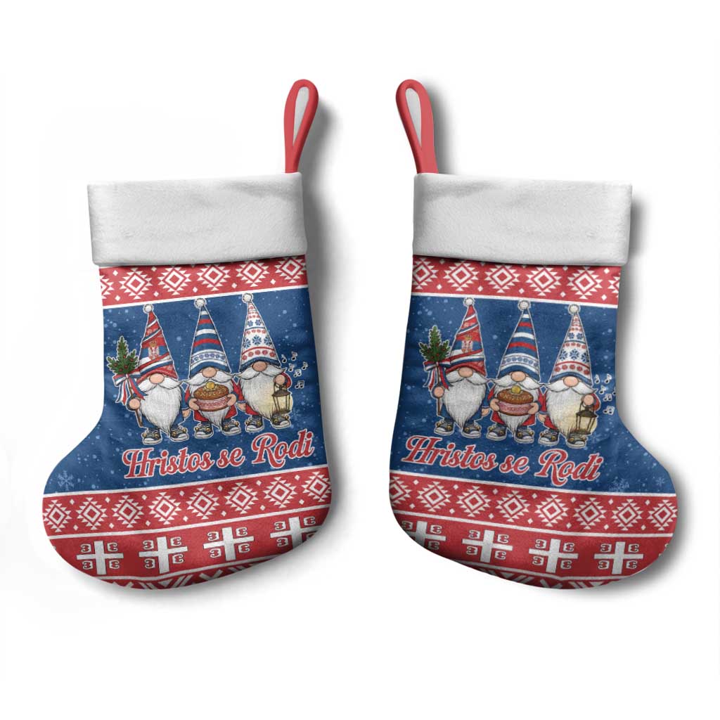 Serbia Christmas Christmas Stocking Hristos Se Rodi Gnome - Wonder Print Shop