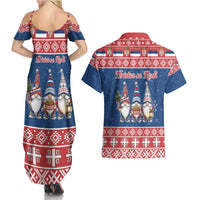 Serbia Christmas Couples Matching Summer Maxi Dress and Hawaiian Shirt Hristos Se Rodi Gnome - Wonder Print Shop