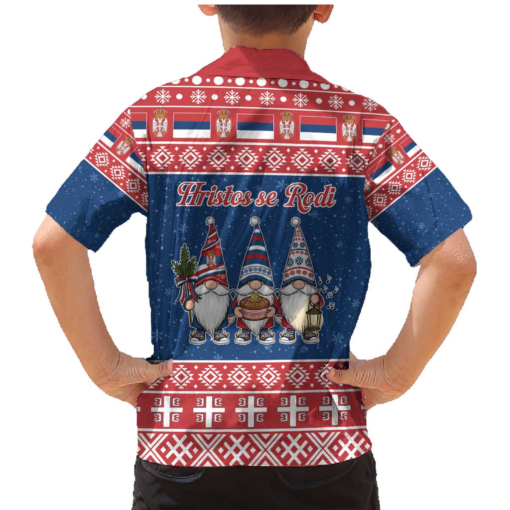 Serbia Christmas Family Matching Mermaid Dress and Hawaiian Shirt Hristos Se Rodi Gnome - Wonder Print Shop