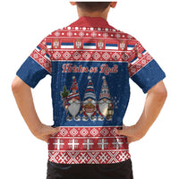 Serbia Christmas Family Matching Mermaid Dress and Hawaiian Shirt Hristos Se Rodi Gnome - Wonder Print Shop
