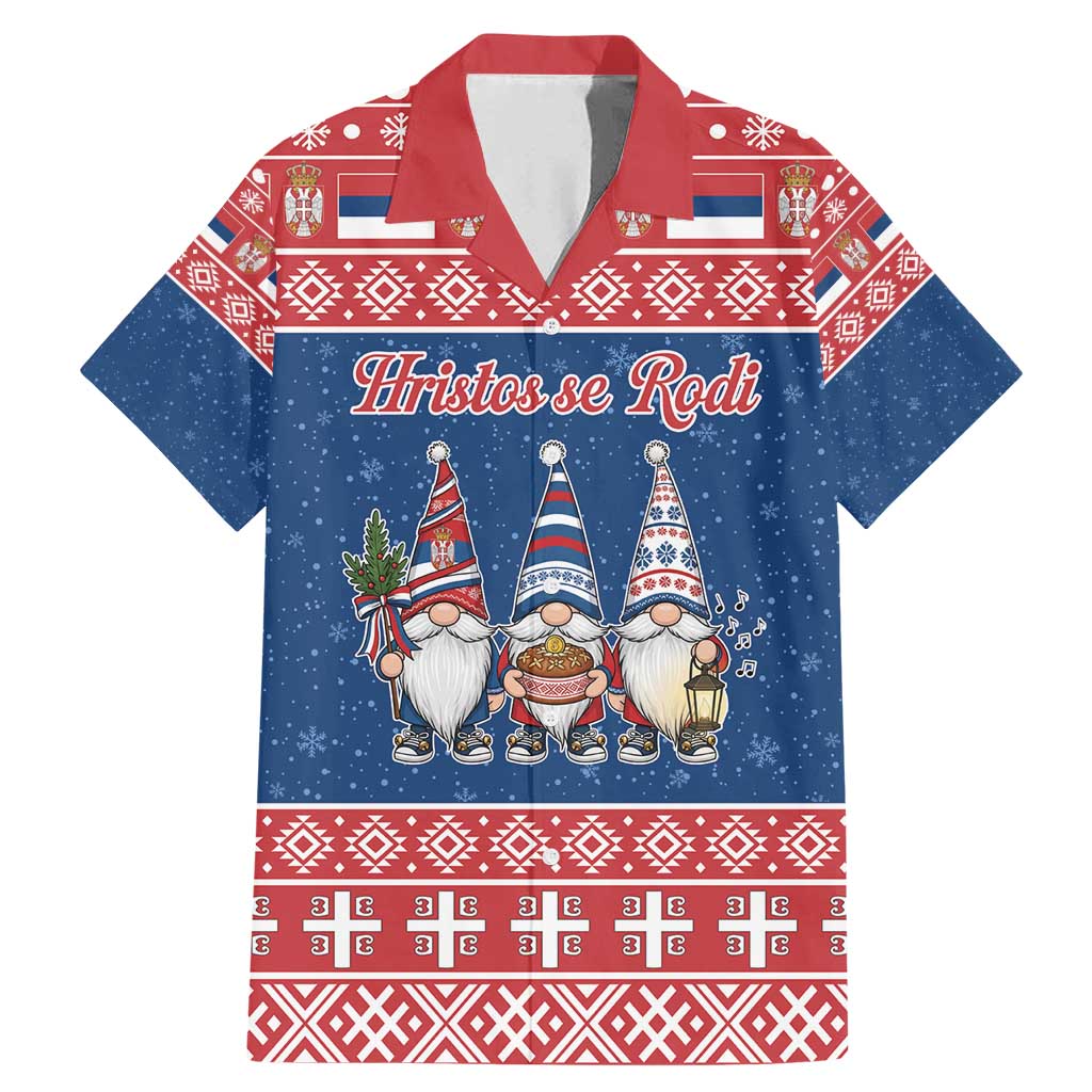 Serbia Christmas Family Matching Mermaid Dress and Hawaiian Shirt Hristos Se Rodi Gnome - Wonder Print Shop
