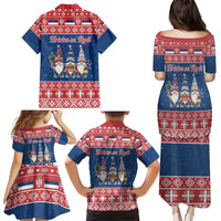 Serbia Christmas Family Matching Puletasi and Hawaiian Shirt Hristos Se Rodi Gnome - Wonder Print Shop