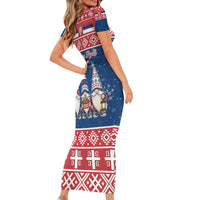 Serbia Christmas Family Matching Short Sleeve Bodycon Dress and Hawaiian Shirt Hristos Se Rodi Gnome - Wonder Print Shop