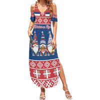 Serbia Christmas Family Matching Summer Maxi Dress and Hawaiian Shirt Hristos Se Rodi Gnome - Wonder Print Shop