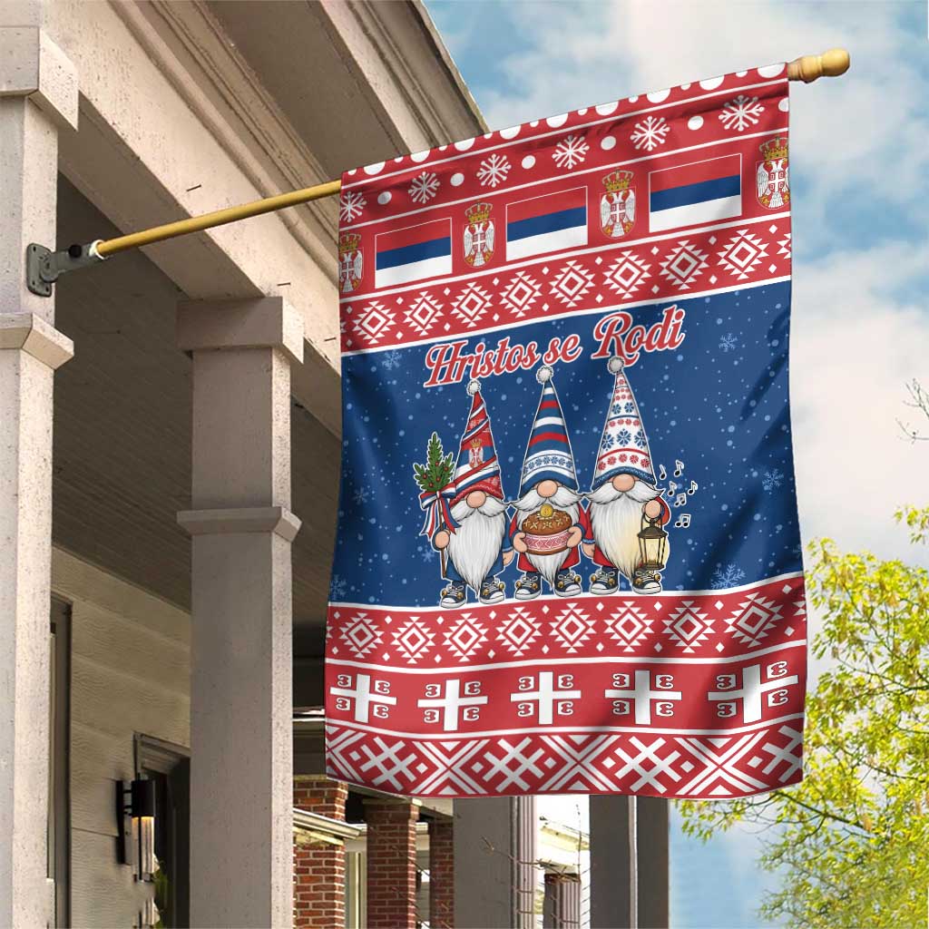 Serbia Christmas Garden Flag Hristos Se Rodi Gnome - Wonder Print Shop