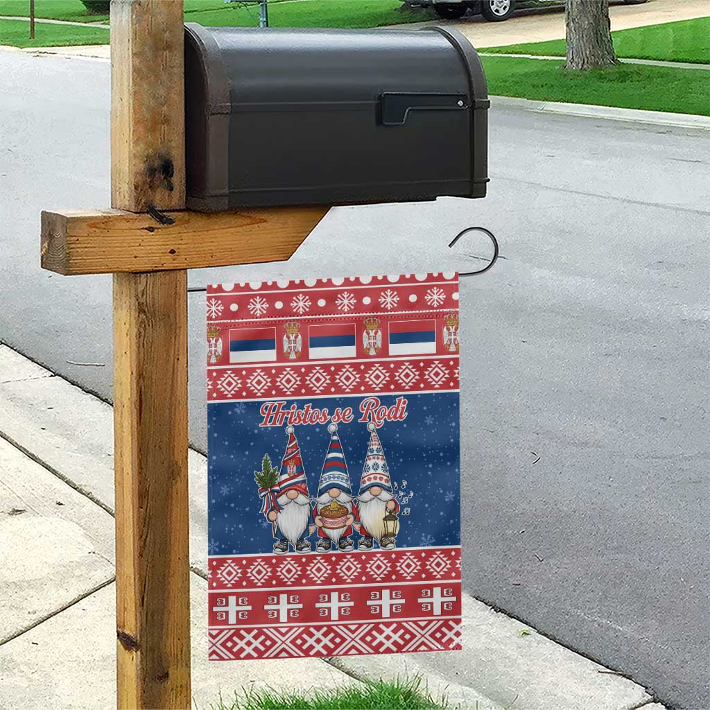 Serbia Christmas Garden Flag Hristos Se Rodi Gnome - Wonder Print Shop