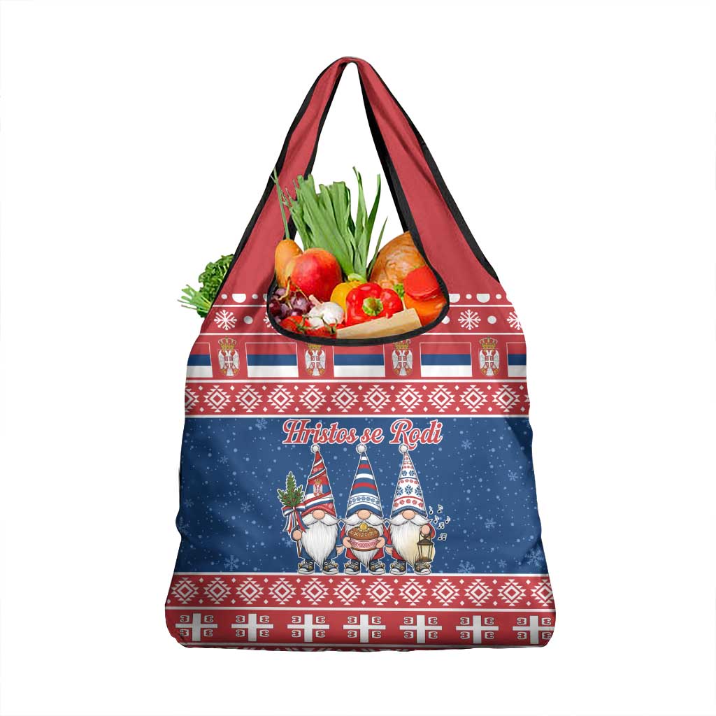 Serbia Christmas Grocery Bag Hristos Se Rodi Gnome - Wonder Print Shop