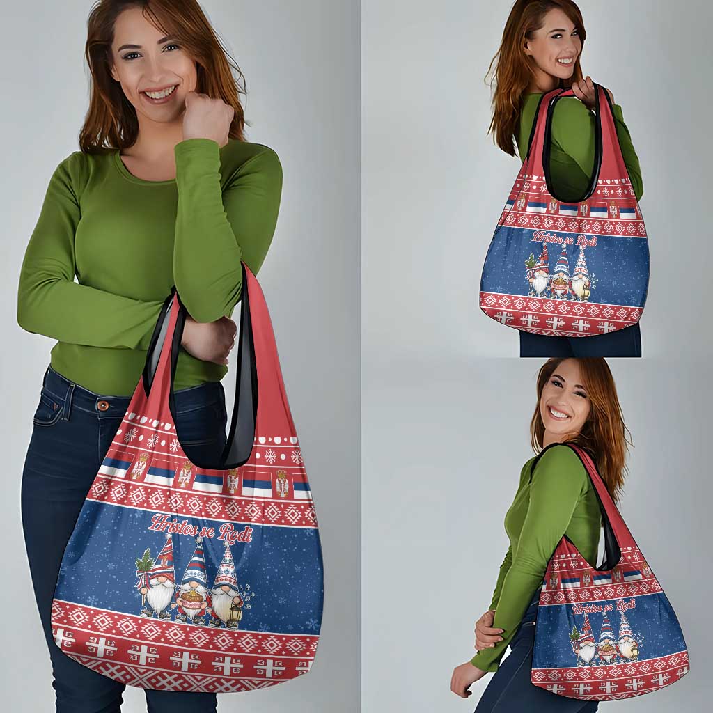 Serbia Christmas Grocery Bag Hristos Se Rodi Gnome - Wonder Print Shop