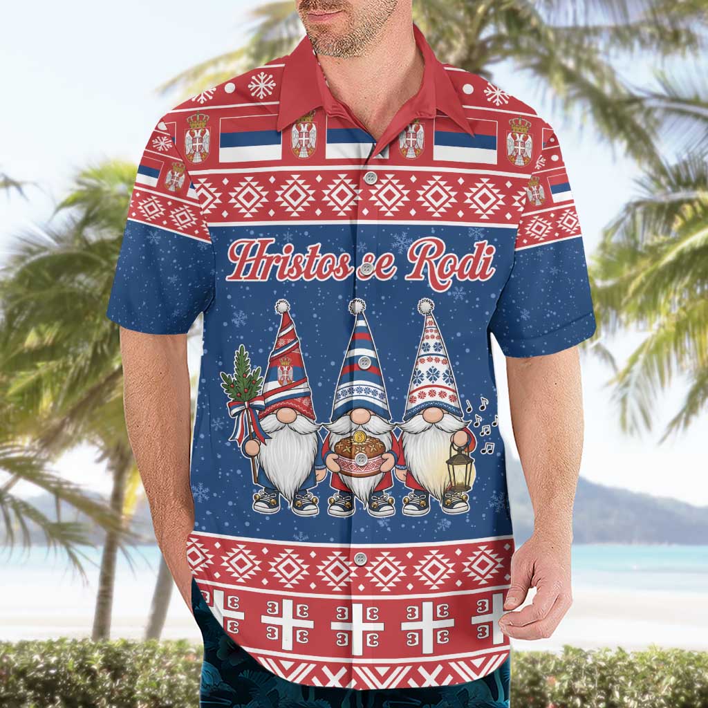 Serbia Christmas Hawaiian Shirt Hristos Se Rodi Gnome - Wonder Print Shop