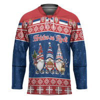Serbia Christmas Hockey Jersey Hristos Se Rodi Gnome - Wonder Print Shop