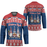 Serbia Christmas Hockey Jersey Hristos Se Rodi Gnome - Wonder Print Shop