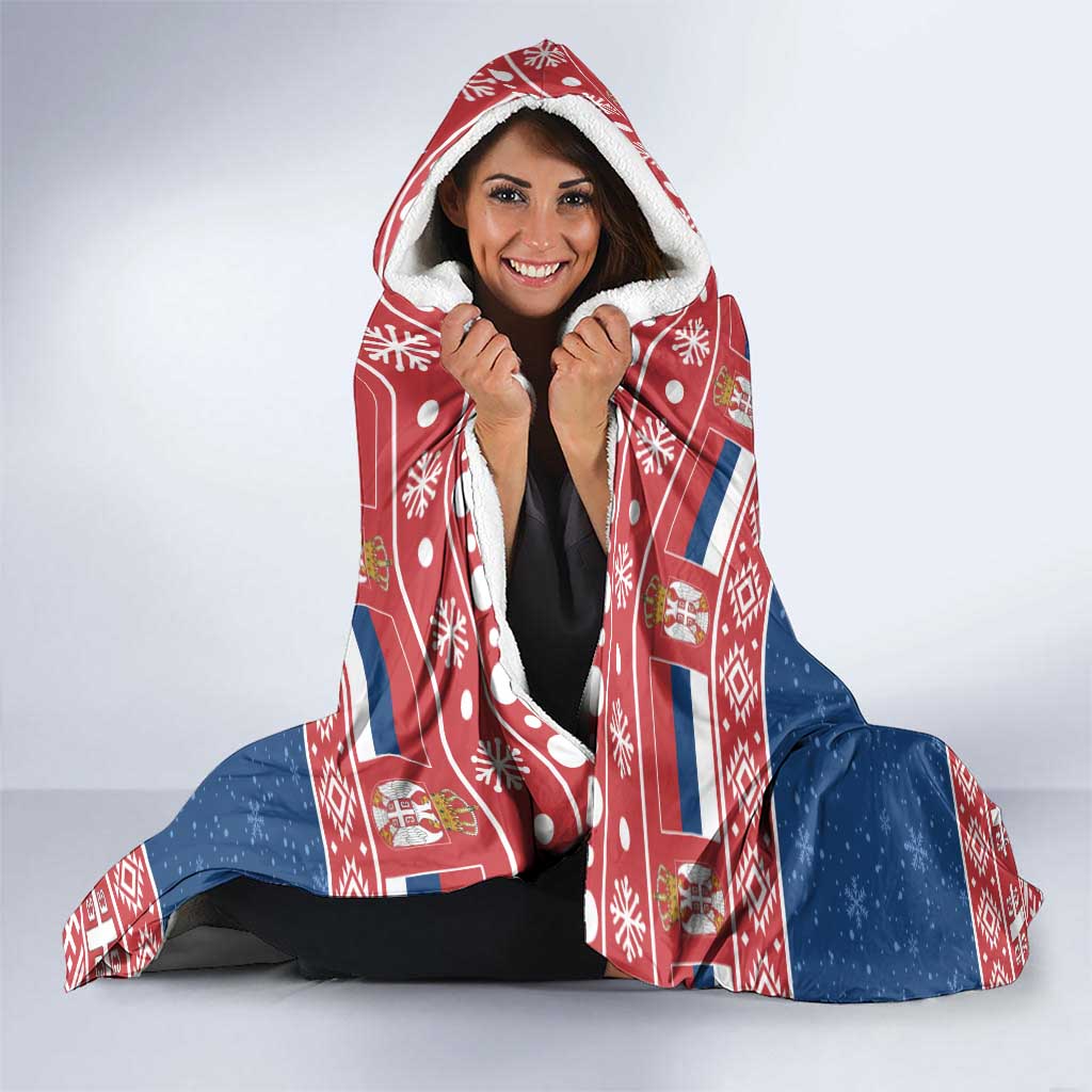 Serbia Christmas Hooded Blanket Hristos Se Rodi Gnome - Wonder Print Shop