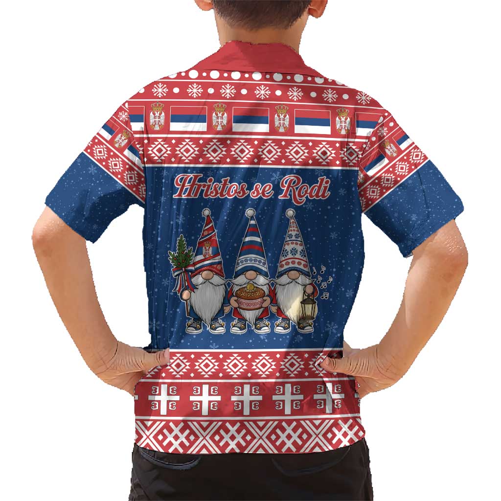 Serbia Christmas Kid Hawaiian Shirt Hristos Se Rodi Gnome - Wonder Print Shop