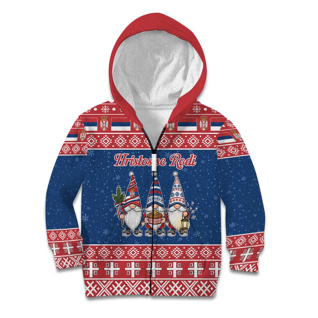 Serbia Christmas Kid Hoodie Hristos Se Rodi Gnome - Wonder Print Shop