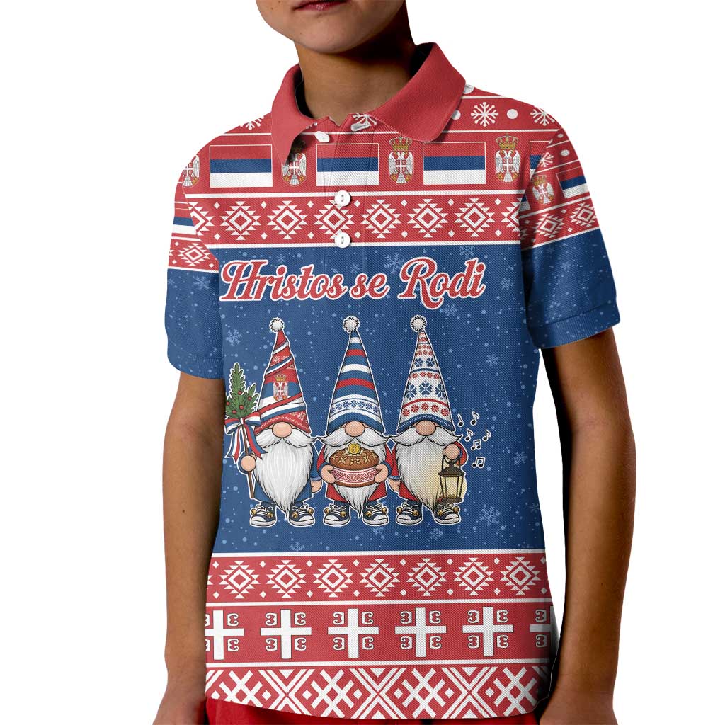 Serbia Christmas Kid Polo Shirt Hristos Se Rodi Gnome - Wonder Print Shop